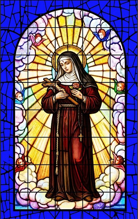 Santa Rita de Cássia estilo vitral 1,00x1,60M
