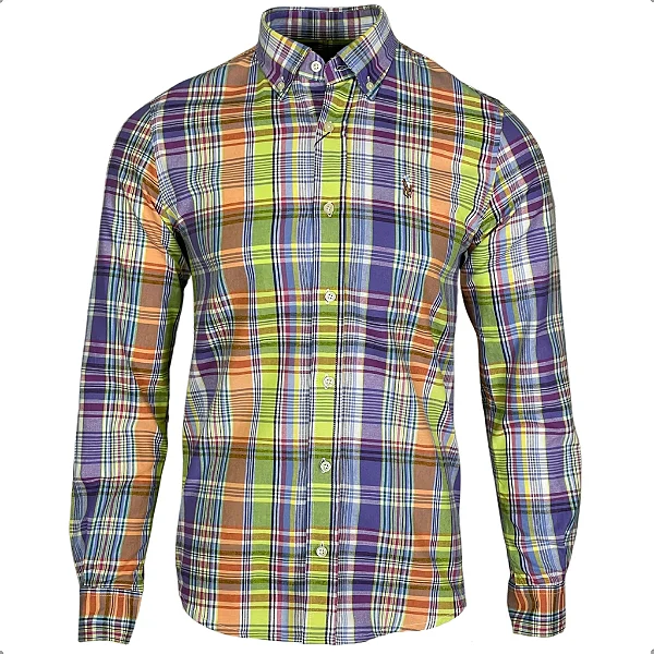 Camisa Ralph Lauren Masculina Custom fit xadrez