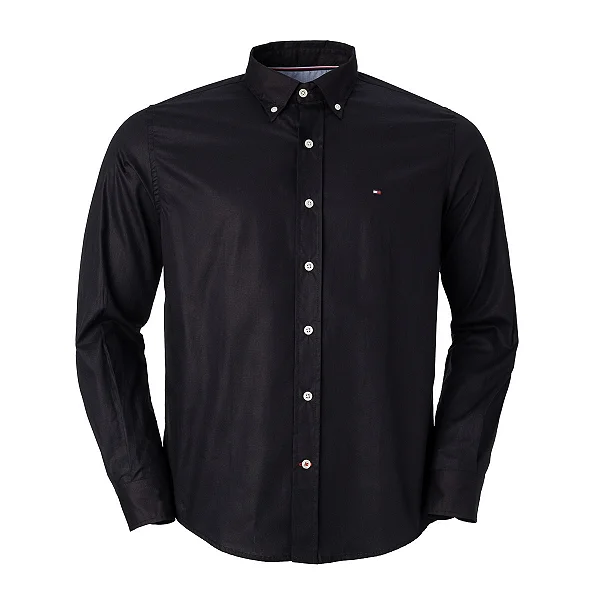 Camisa Manga Longa Tommy Hilfiger Cor Preta