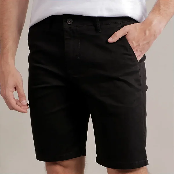 Bermuda TH Sarja Slim Fit Preta