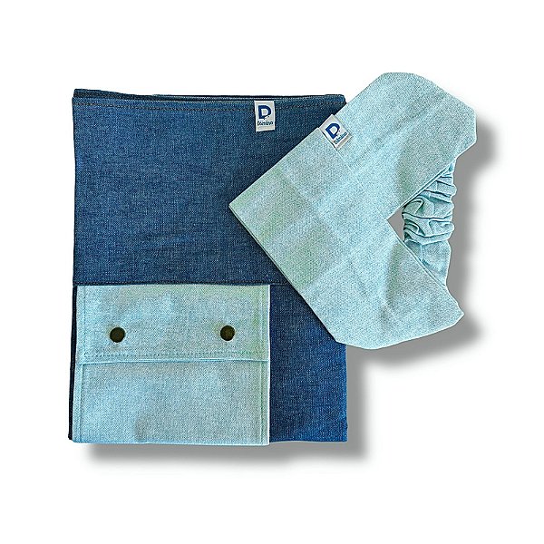 Kit Avental+Faixinha Pocket Jeans