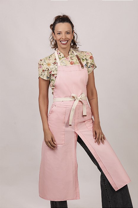 Tablier Napolitano Rosa com couro