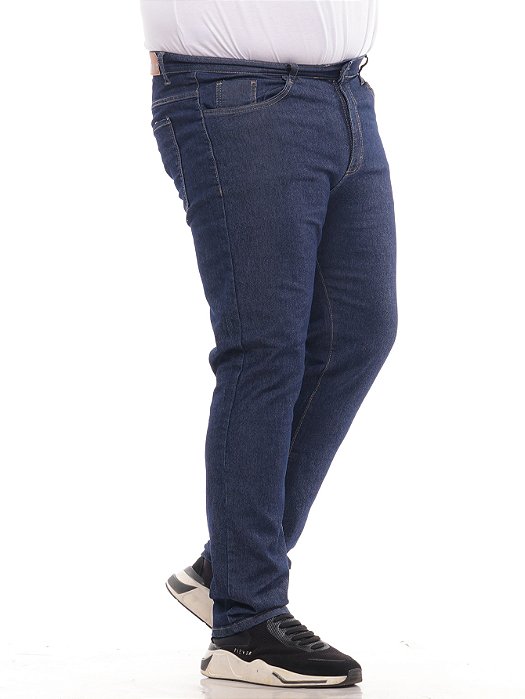 Calça Masculina Slim Plus Size - Jeans Escuro