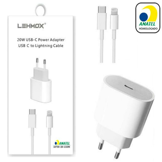 CARREGADOR COM CABO LEHMOX LE-357-3 USB-C IPHONE 25W
