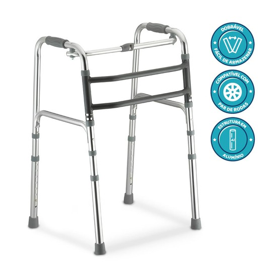 Andador Ortopédico Premium 3 em 1 (Fixo, Móvel e Articulado) - D10 DELLAMED