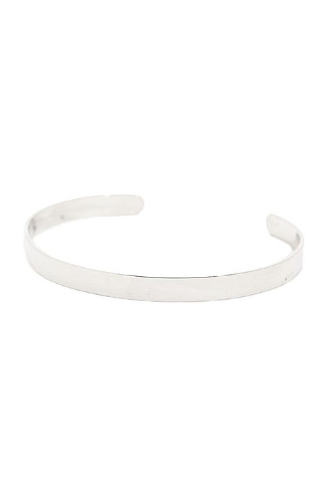 Bracelete Aro Achatado com Banho em Ródio Branco