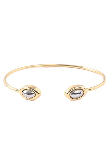 Bracelete Duplo Liso Dois Banhos | Ouro 18k e Ródio Branco