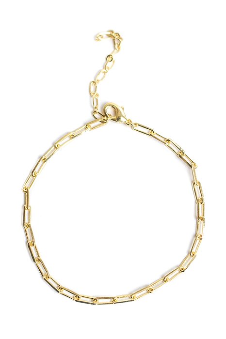 Pulseira Feminina Elos Pequenos Banhada a Ouro