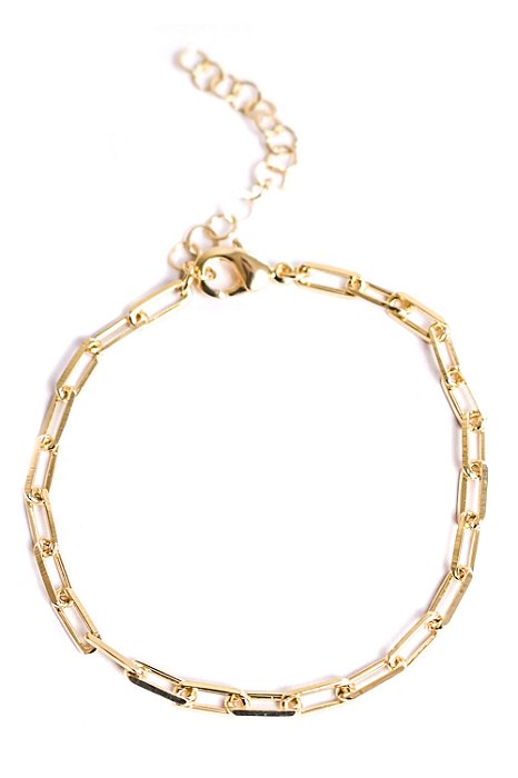 Pulseira Feminina Elos Médios Banhada a Ouro
