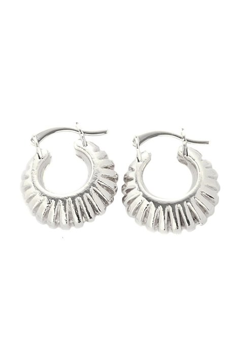 Argola Pérola com Banho em Ródio Branco