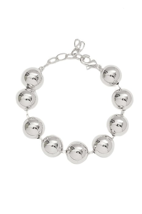 Pulseira Bolas com Banho em Ródio Branco