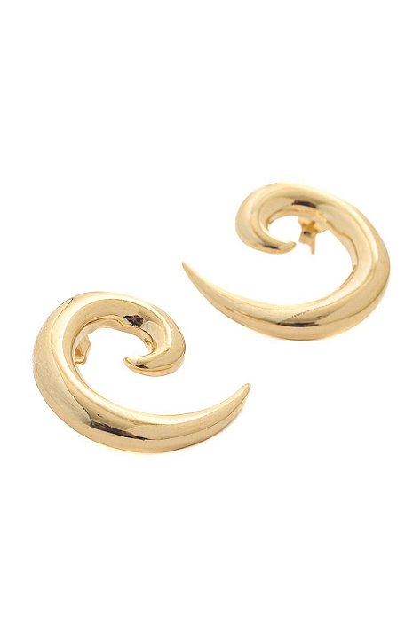 Brinco Aspiral com Banho em Ouro 18k