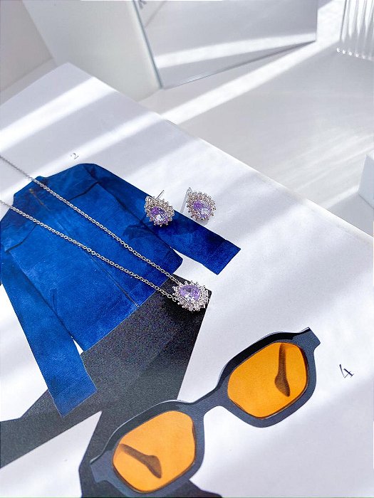 CONJUNTO GOTA DIAMOND TANZANITA CARMEL