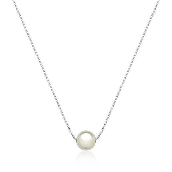 COLAR PÉROLA SOLITÁRIA 10MM CLÁSSICOS