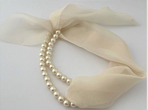 COLAR PEROLA LENÇO GOLD