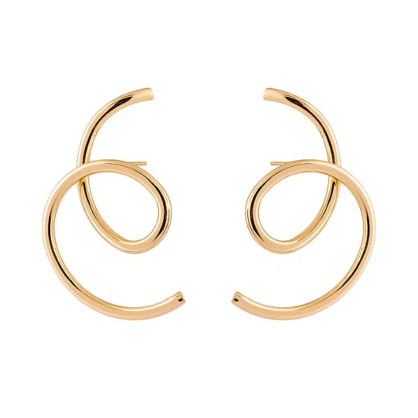 Brinco Enrolado Liso Orgânico Dourado