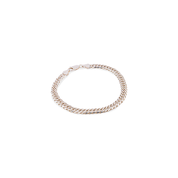 PULSEIRA PRATA MASCULINA ELOS DUPLOS 6MM