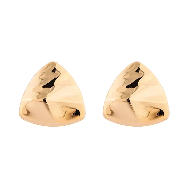 Brinco Triângulo Ondulado Dourado