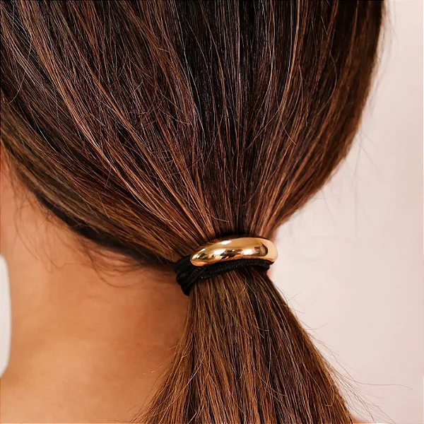Amarrador de Cabelo Peça Lisa Menor Dourado
