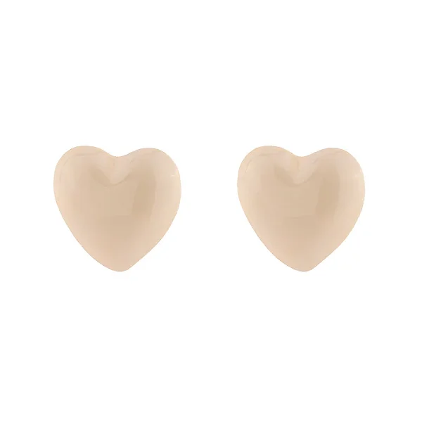 Brinco Coração Branco Dourado
