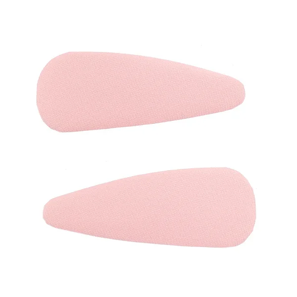 Dupla de Grampos Cabelo Tic Tac Tecido Rosa