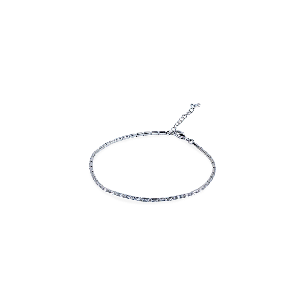 PULSEIRA ZIRCONIA BAGUETE PRATA