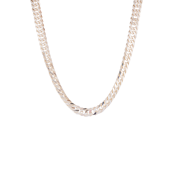 CORRENTE MASCULINA PRATA ELOS DUPLOS