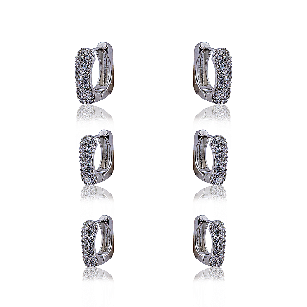 TRIO DE ARGOLAS CRAVEJADAS