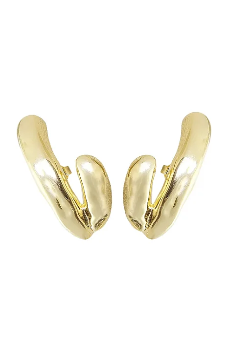 Brinco Duas Gamas com Banho em Ouro 18k