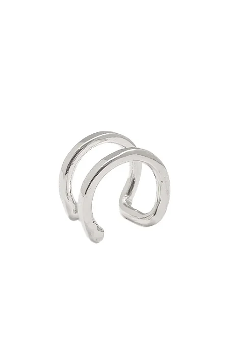 Piercing Fake Duplo Básico com Banho em Ródio Branco