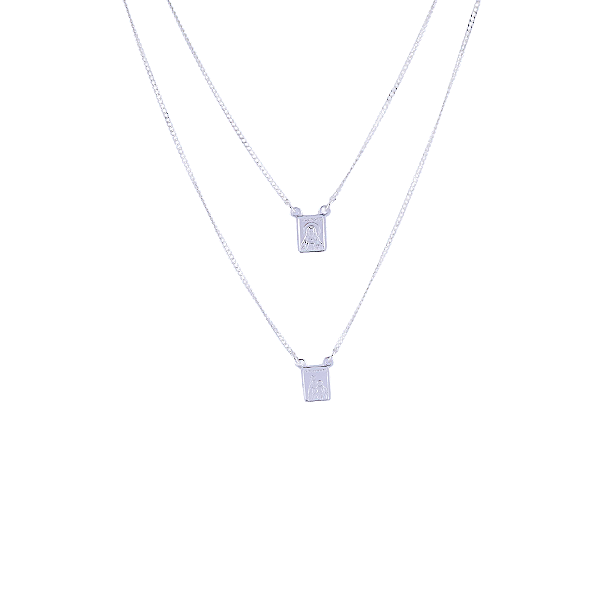 ESCAPULARIO DUPLO FECHO UNICO PRATA 925