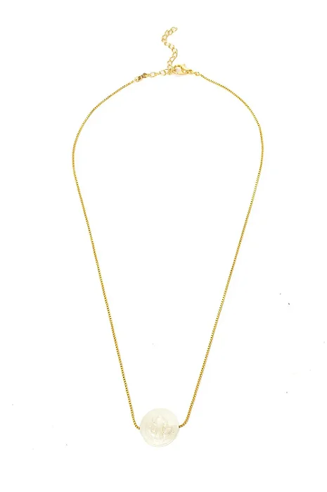 Colar São Bento Madrepérola com Banho em Ouro 18k