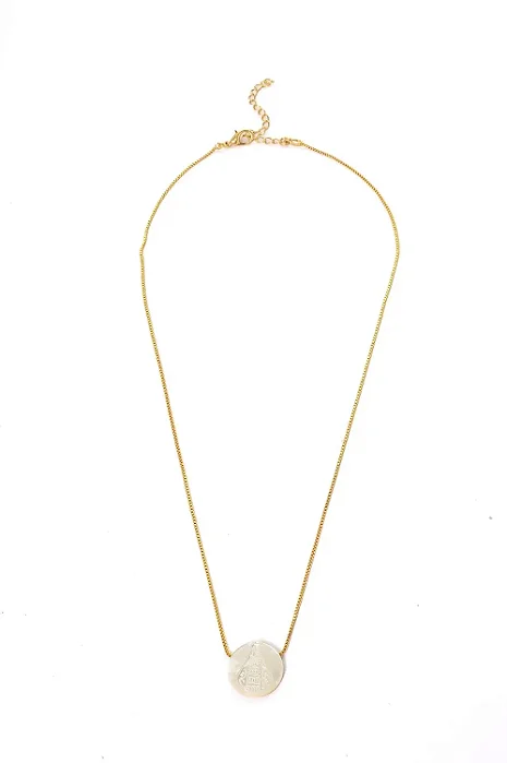 Colar Nossa Senhora Madrepérola com Banho em Ouro 18k