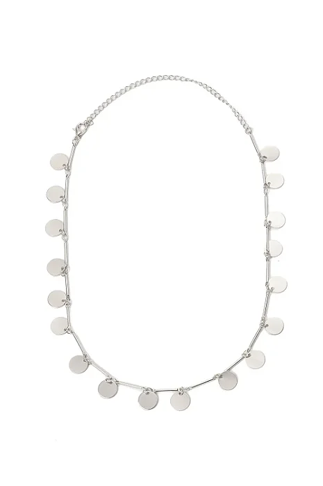 Choker Medalhas Grande com Banho em Ródio Branco