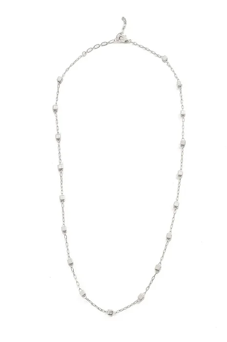 Choker Quadradinho com Banho em Ródio Branco