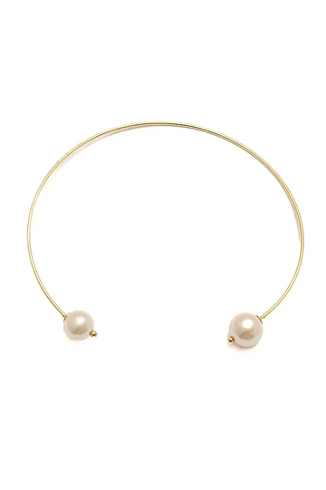 Colar Aro Duas Pérolas com Banho em Ouro 18k