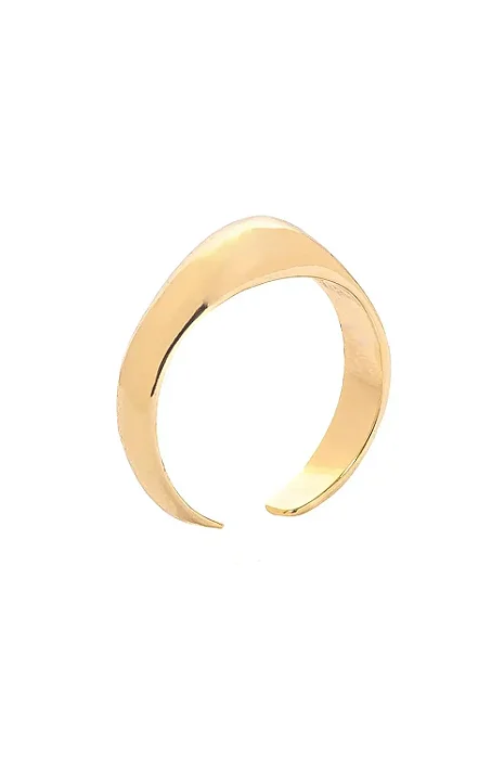 Anel Dedinho Clássico Regulável com Banho em Ouro 18k