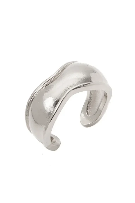 Anel Voltas Conecta de Regulagem com Banho em Ródio Branco