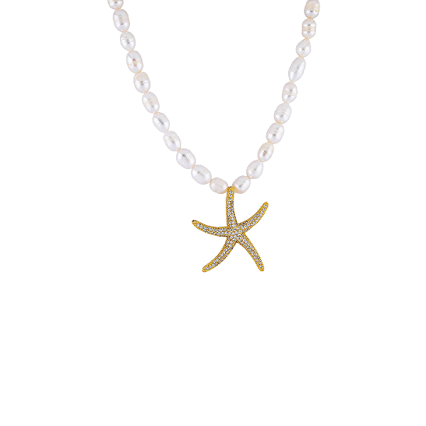 COLAR PEROLA ESTRELA