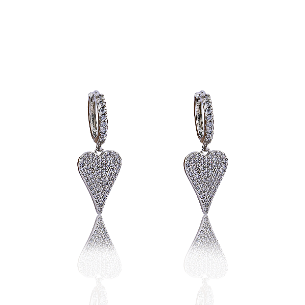 ARGOLA CORAÇÃO CRAVEJADO