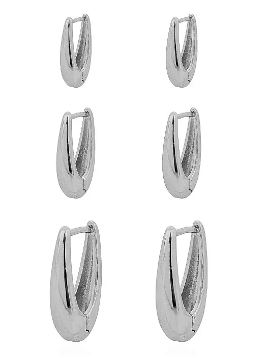 Trio de Brinco Argolas Orgânicas