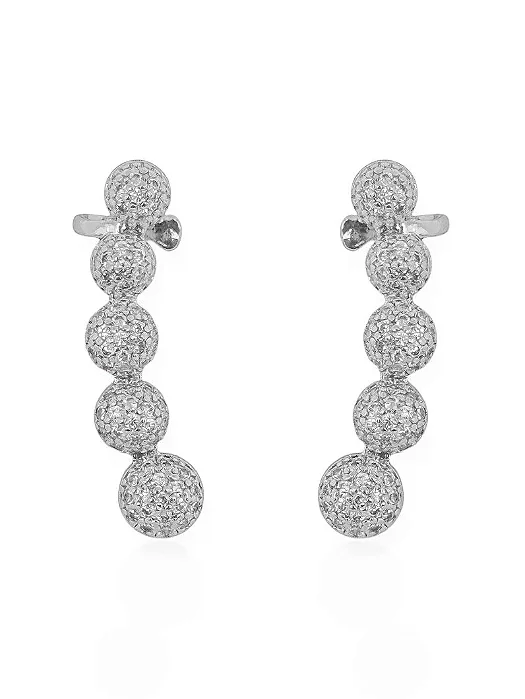Brinco Ear Cuff Circulos Cravejados