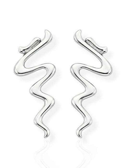 Brinco Design Fio Ondulado Liso