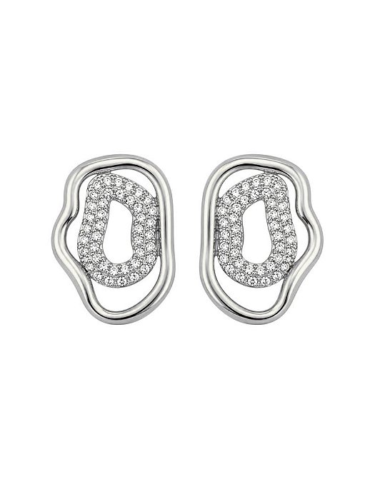 Brinco Organico Martelado Com Micro Zirconia