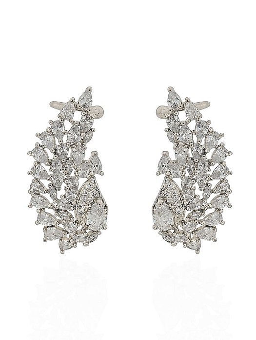 Ear Cuff Design Folhas Cravejadas