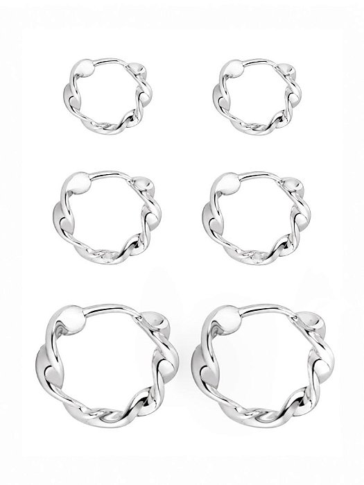 Trio de Brinco Argolas Torcidas