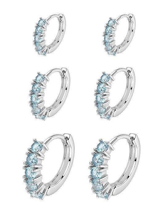 Trio de Argola Azul