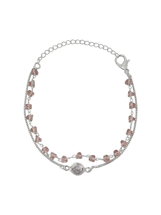 PULSEIRA CRISTAIS ROSA DUPLA