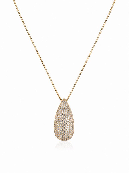 COLAR GOTA CRAVEJADA GOLD