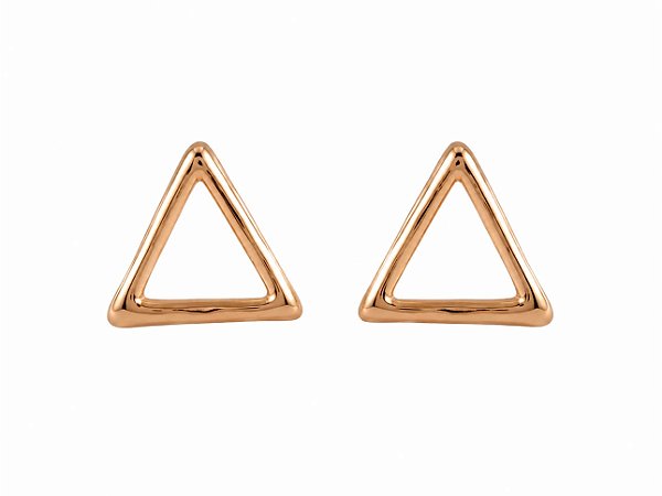 brinco mini triangulo vazado